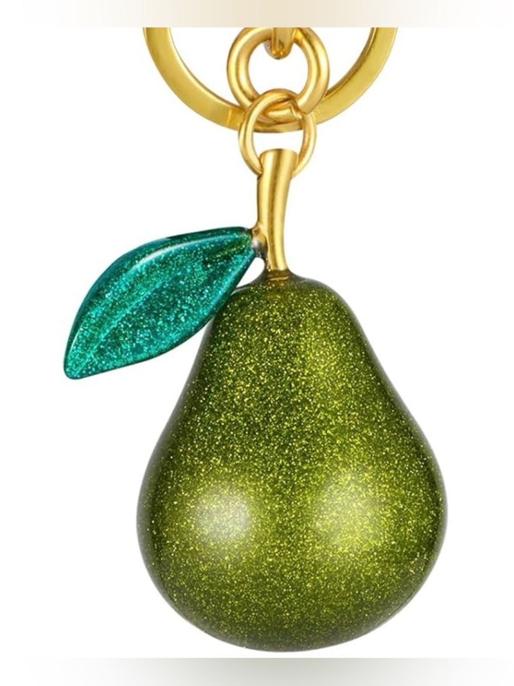 Pear green glitter bag,charm keychain resin, and metal New - Picture 6 of 7